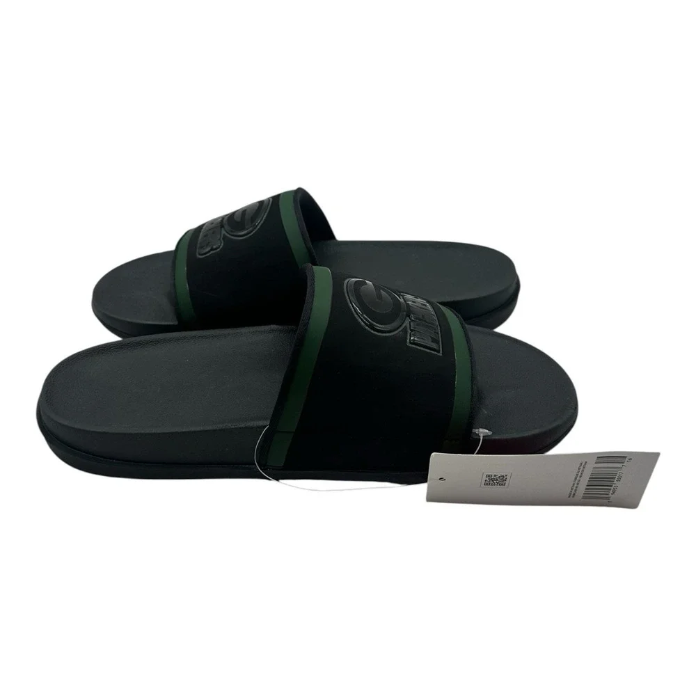 Nike Off Court Green Bay Packers Slides‎ Mens Sz 9 Black Sandals NFL DD0539-001